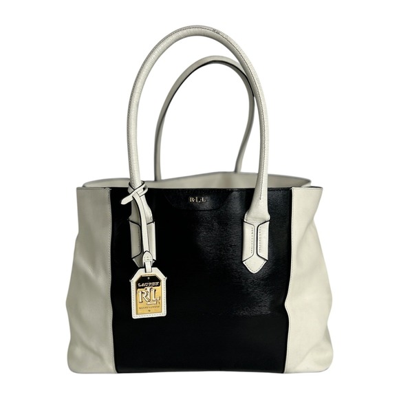 Lauren Ralph Lauren Handbags - Lauren Ralph Lauren Dryden Marcy Colorblock Leather Tote Bag